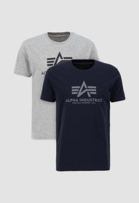 Alpha Industries Basic T 2Pack T-Shirt Grey.Heat/Rep.Blue