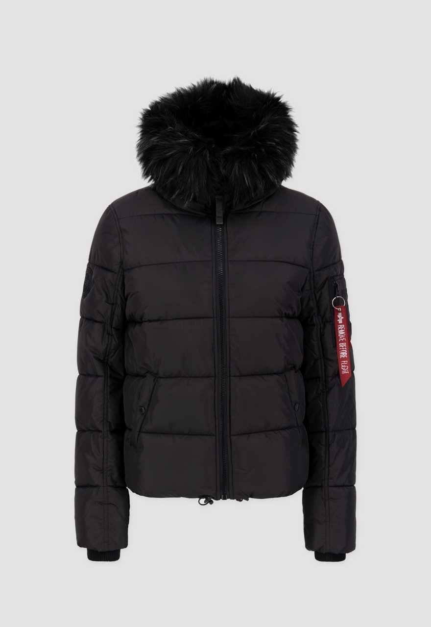 Alpha Industries Hooded Alpha Frauen Pufferjacke Black