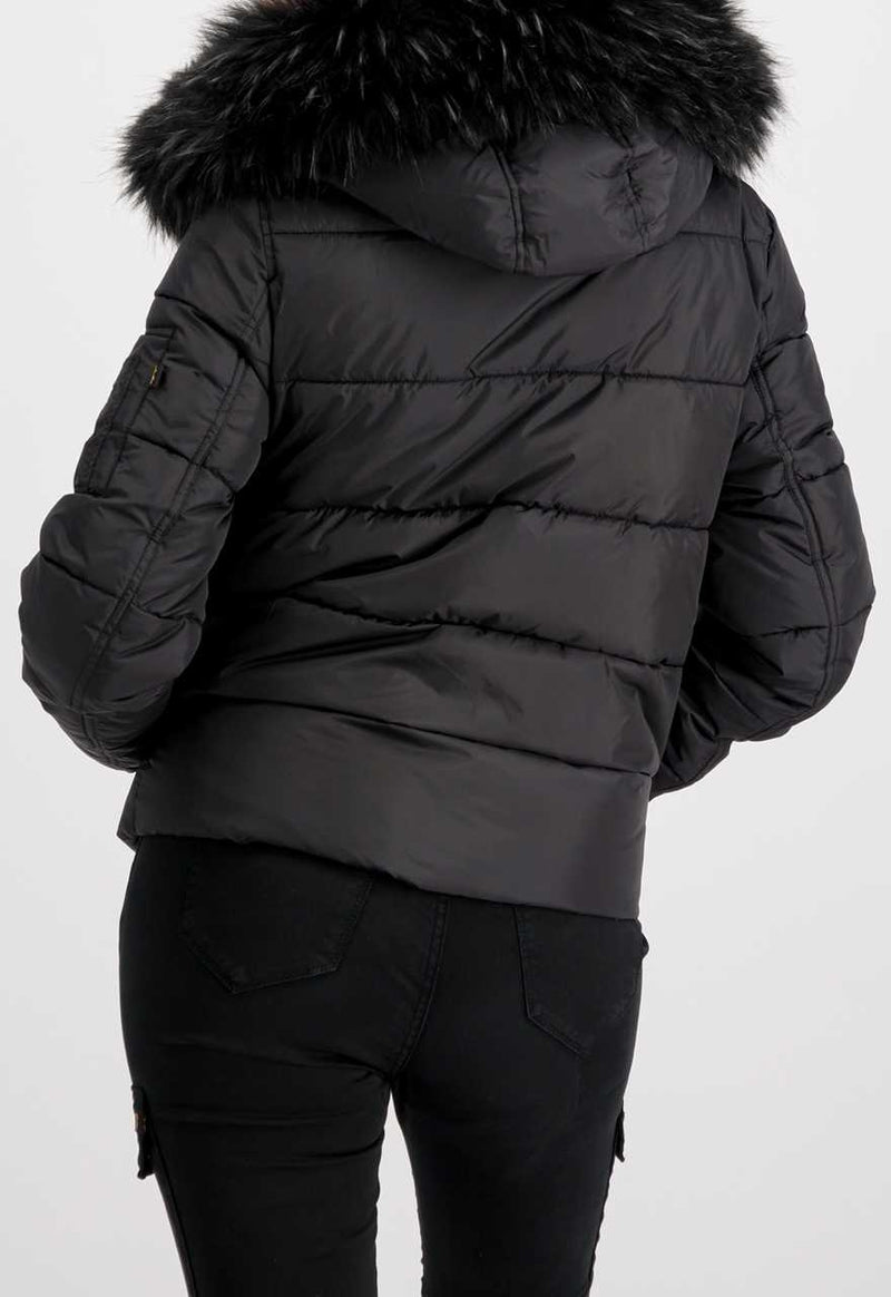 Alpha Industries Hooded Alpha Frauen Pufferjacke Black