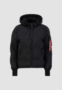 Alpha Industries Hooded Logo Frauen Pufferjacke Black