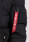 Alpha Industries Hooded Logo Frauen Pufferjacke Black