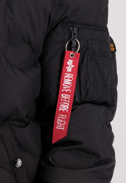 Alpha Industries Hooded Logo Frauen Pufferjacke Black
