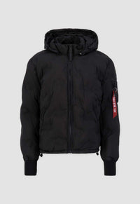 Alpha Industries Hooded Logo Pufferjacke Black