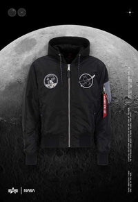 Alpha Industries MA-1 VF Hood Dark Side Bomberjacke Black