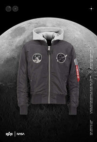 Alpha Industries MA-1 VF Hood Dark Side Bomberjacke Grey