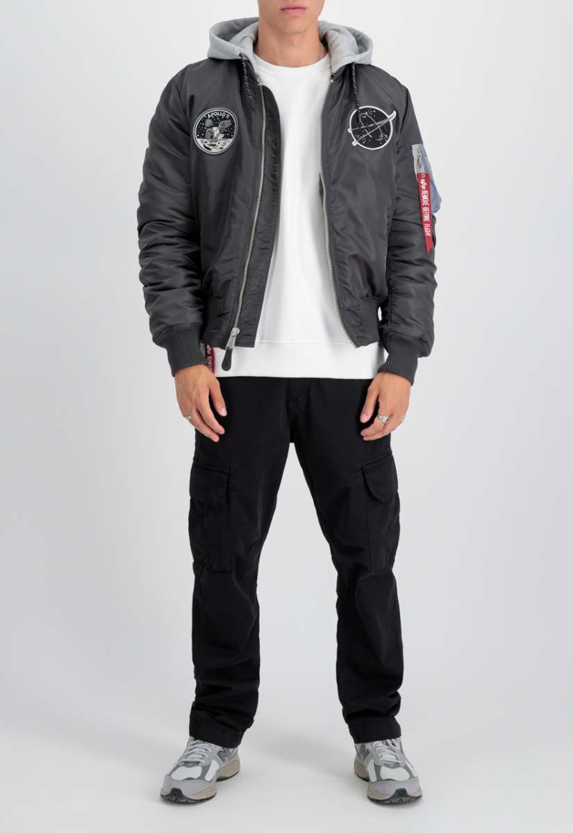 Alpha Industries MA-1 VF Hood Dark Side Bomberjacke Grey