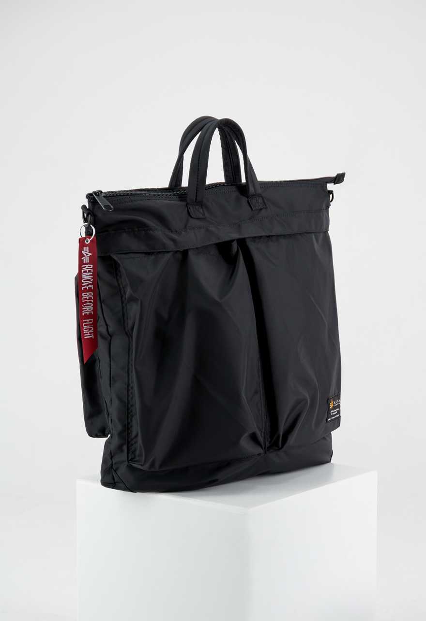 Alpha Industries Label Helmet Bag Black - Soulsideshop