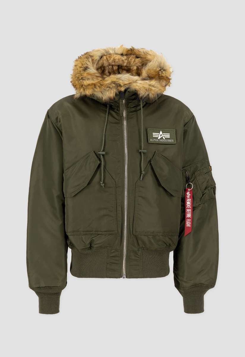 Alpha Industries 45P Hooded Custom Bomberjacke Dark Green