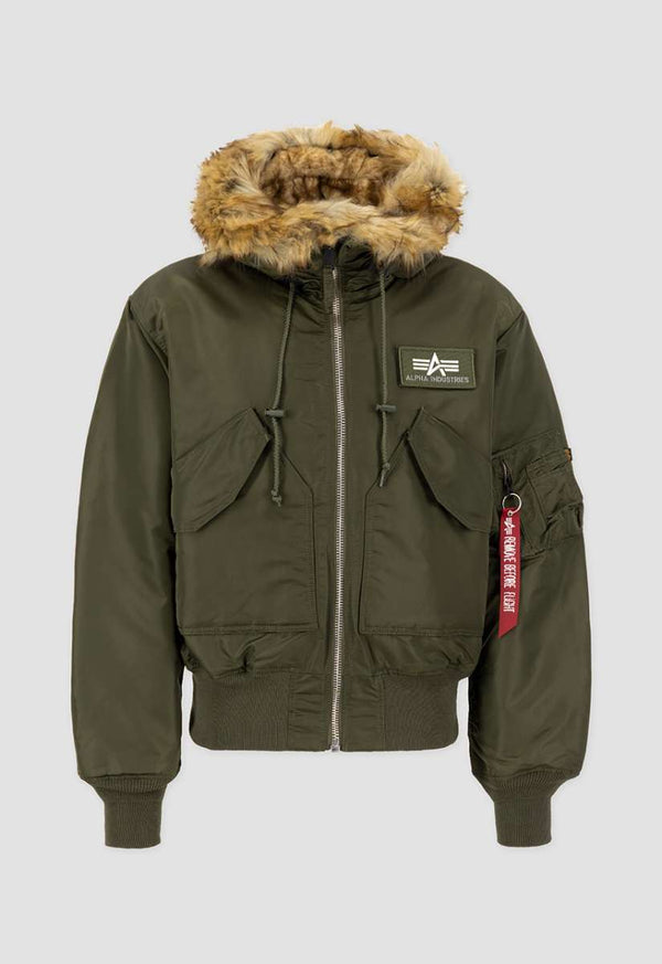 Alpha Industries 45P Hooded Custom Bomberjacke Dark Green