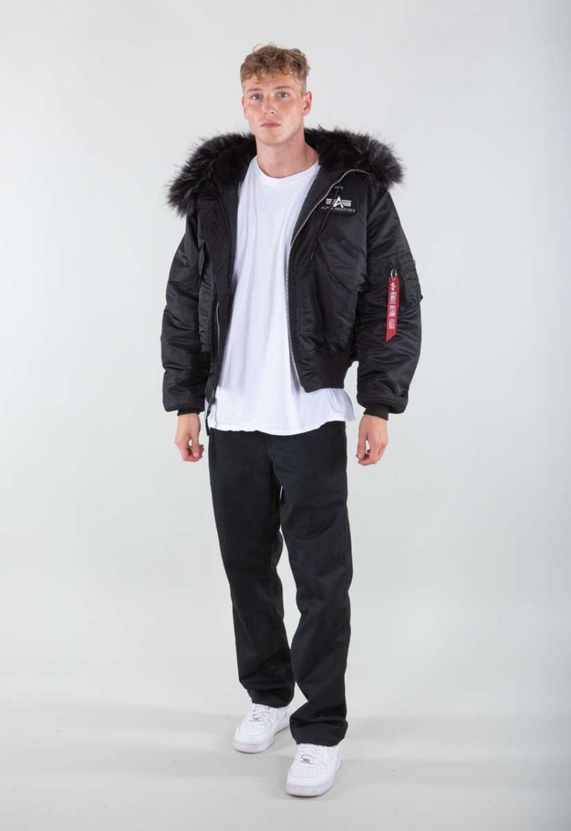 Alpha Industries 45P Hooded Custom Bomberjacke Black