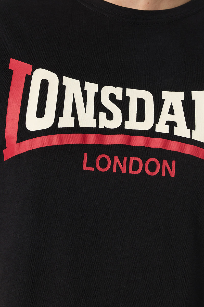 Lonsdale Tow Tone T-Shirt Black