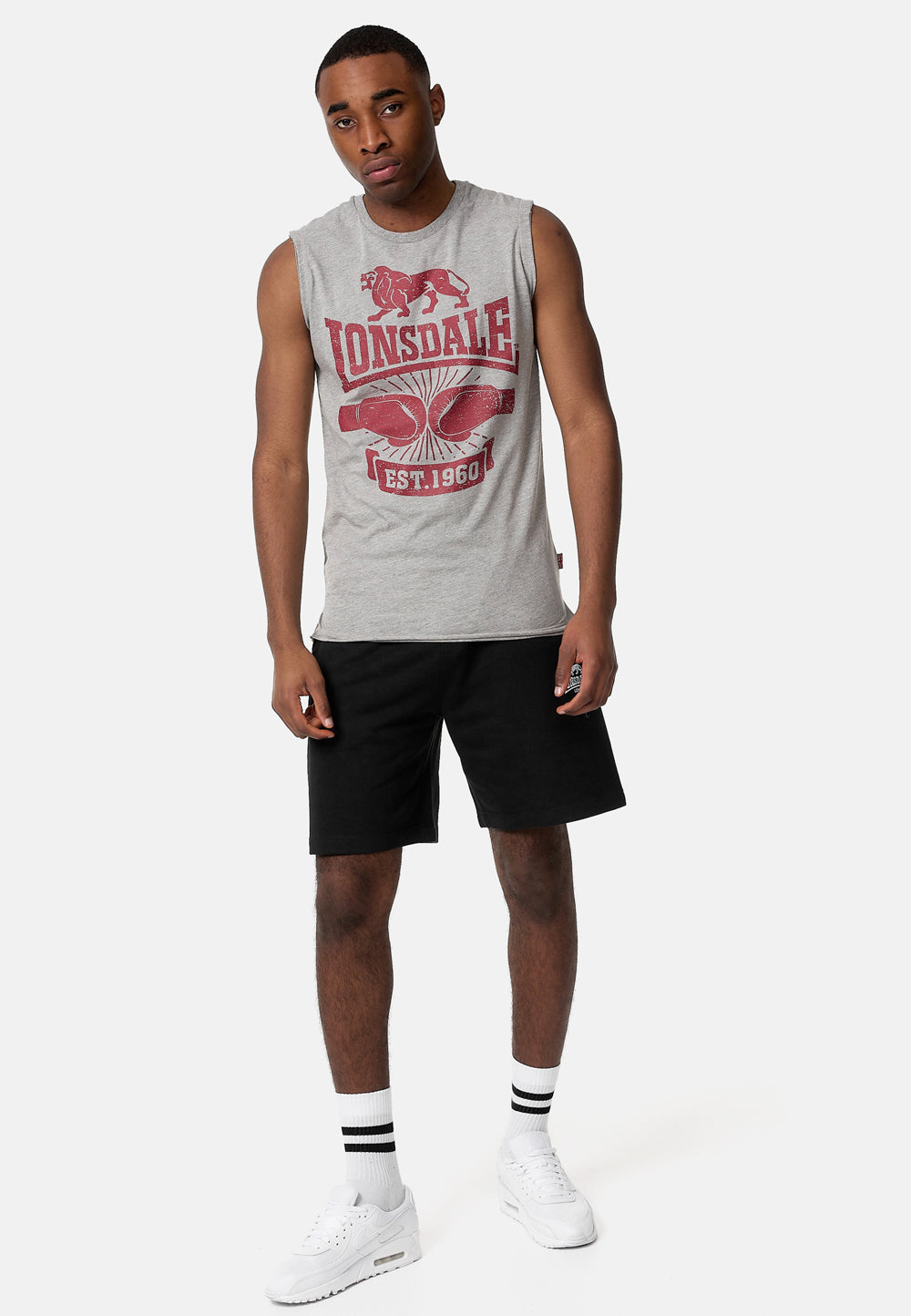 Lonsdale Cleator Tank Top Marl Grey