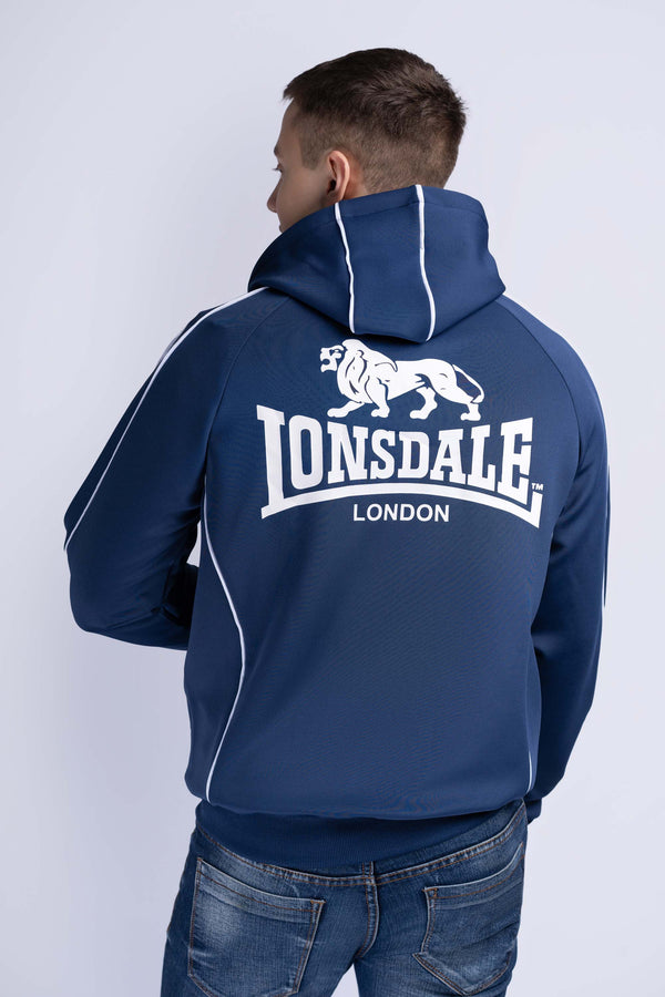 Lonsdale Achavanich Zip Hoodie Dark Navy White