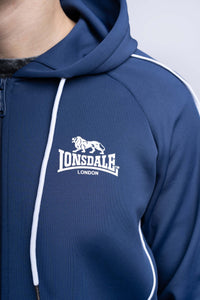 Lonsdale Achavanich Zip Hoodie Dark Navy White