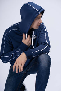 Lonsdale Achavanich Zip Hoodie Dark Navy White