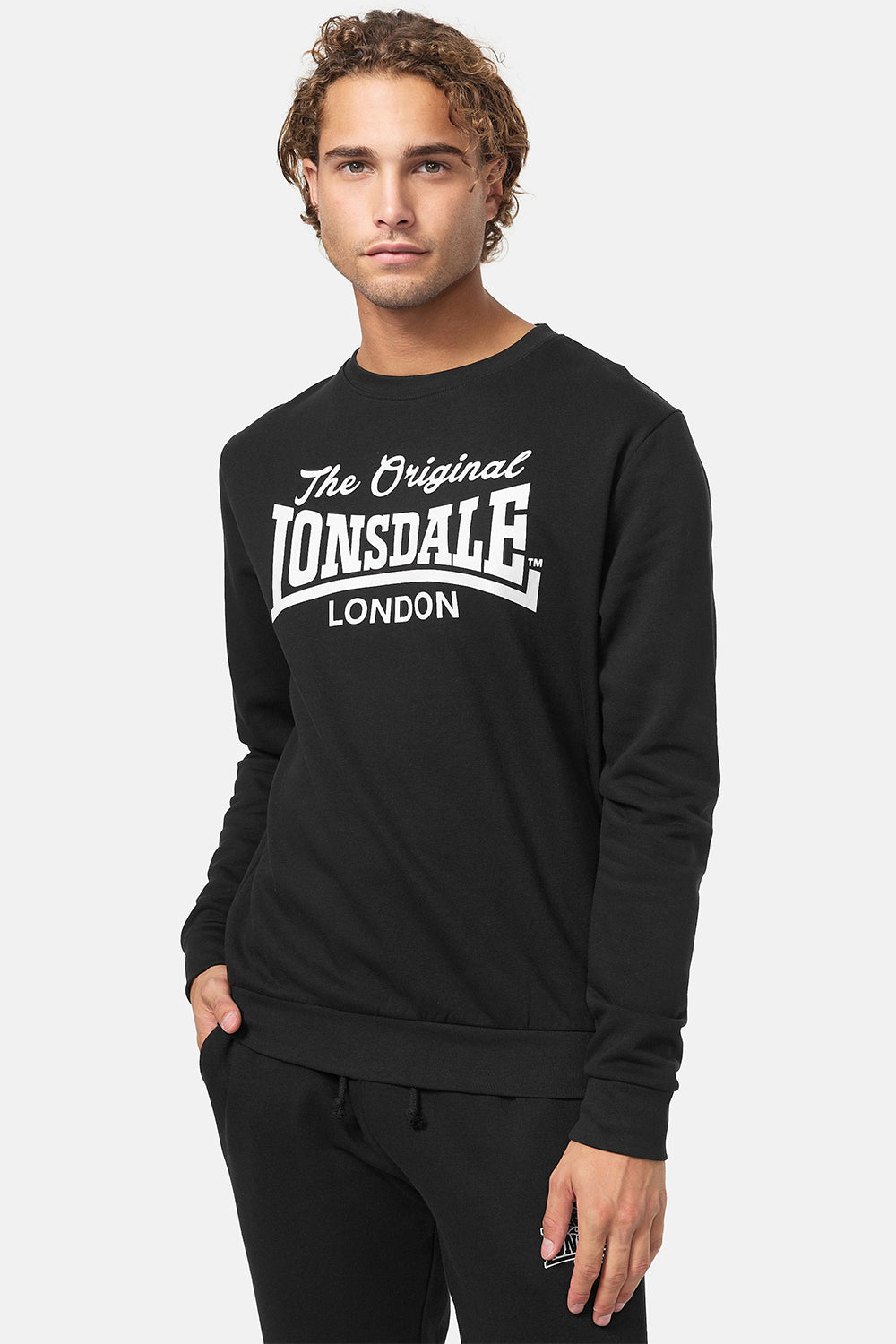 Lonsdale Burghead Hoodie Black White