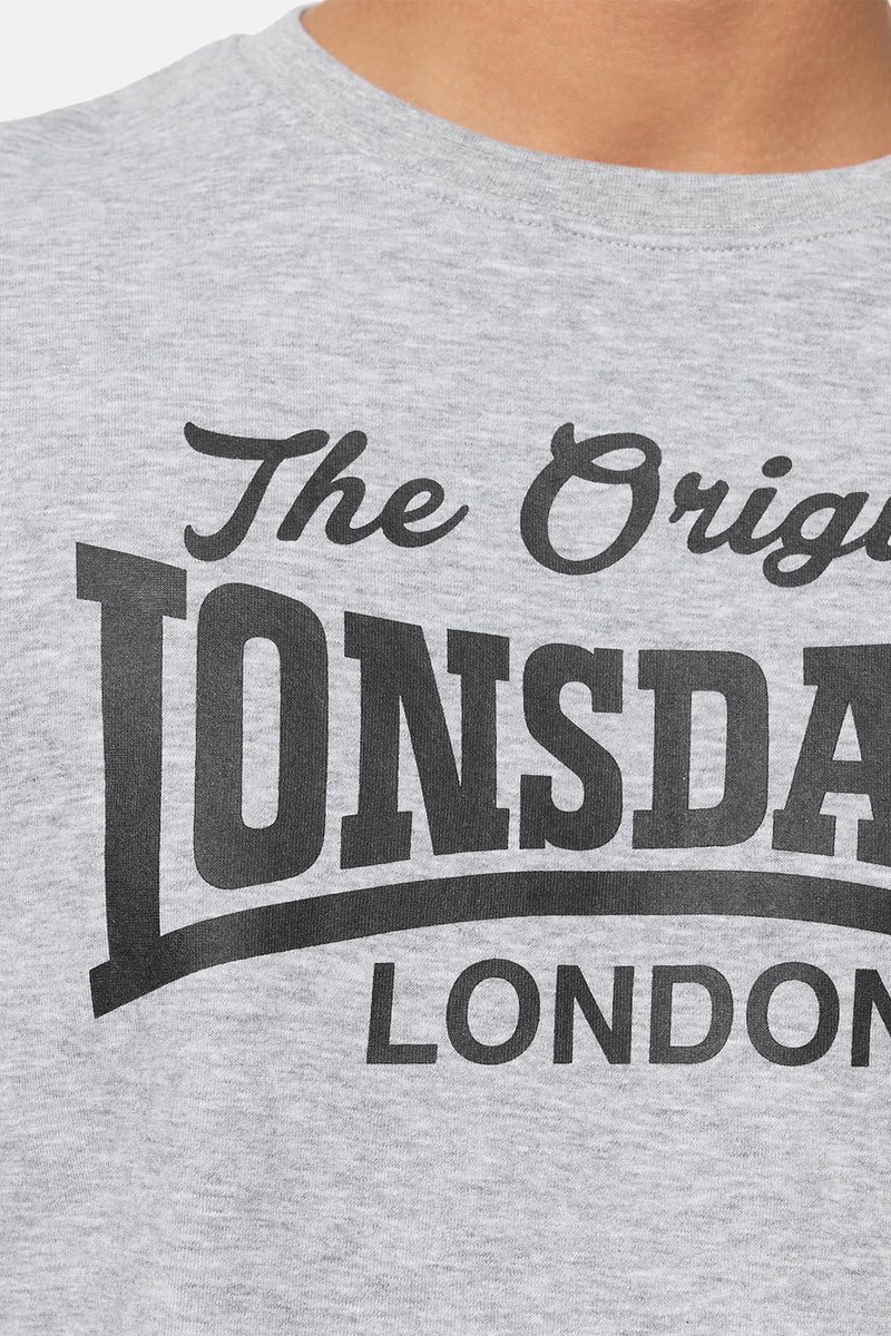 Lonsdale Burghead Hoodie Marl Grey Black