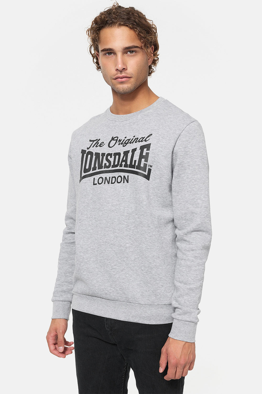 Lonsdale Burghead Hoodie Marl Grey Black