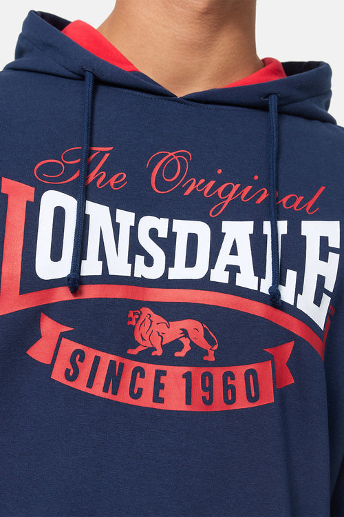 Lonsdale Stotfield Hoodie Navy Red White