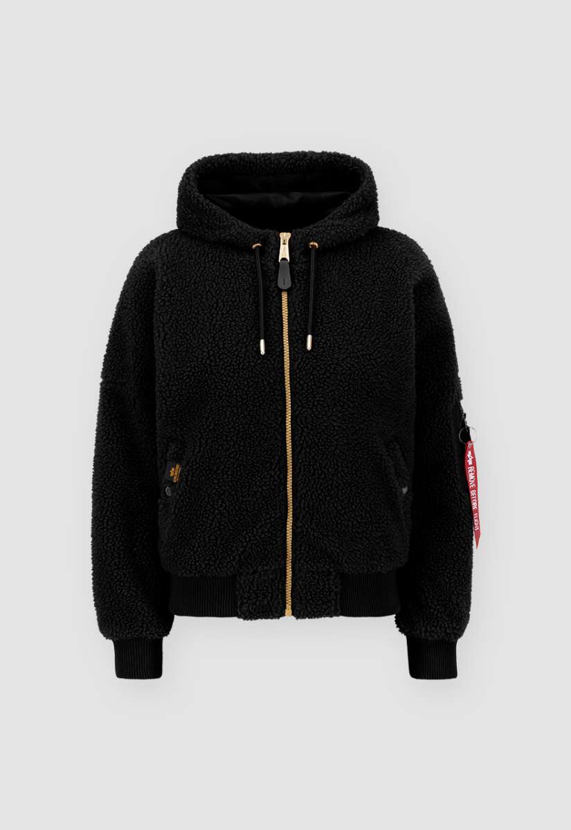 Alpha Industries MA-1 OS Hooded Teddy Frauen Bomberjacke Black