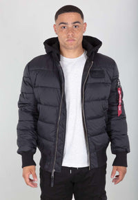 Alpha Industries MA-1 ZH Back Print Puffer Jacke Black