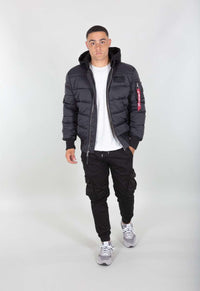 Alpha Industries MA-1 ZH Back Print Puffer Jacke Black