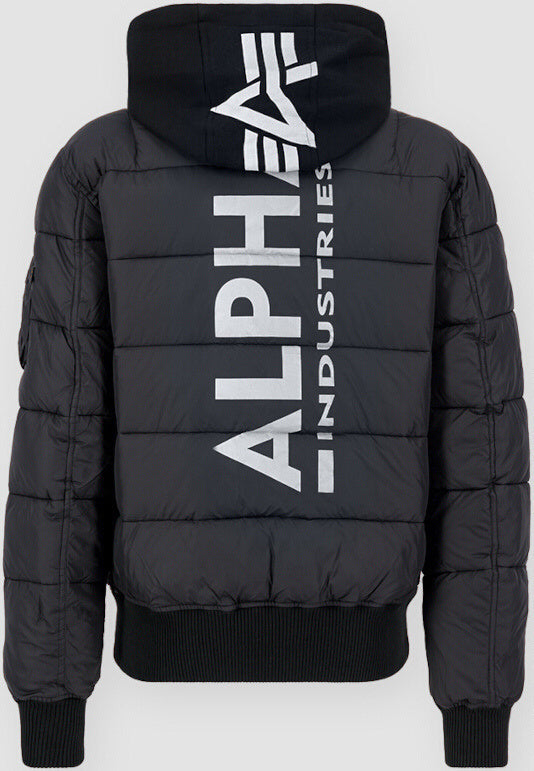 Alpha Industries MA-1 ZH Back Print Puffer Jacke Black