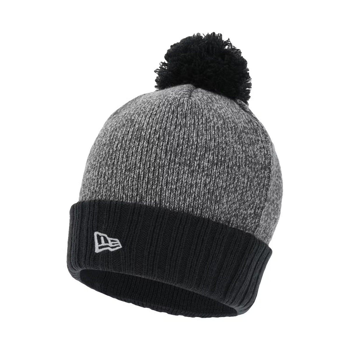 New Era Heather Bobble Lic 853 Knit Beanie Grey