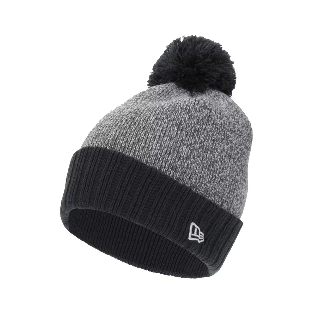 New Era Heather Bobble Lic 853 Knit Beanie Grey