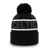 New Era Celtic Pom Knit Beanie Black White