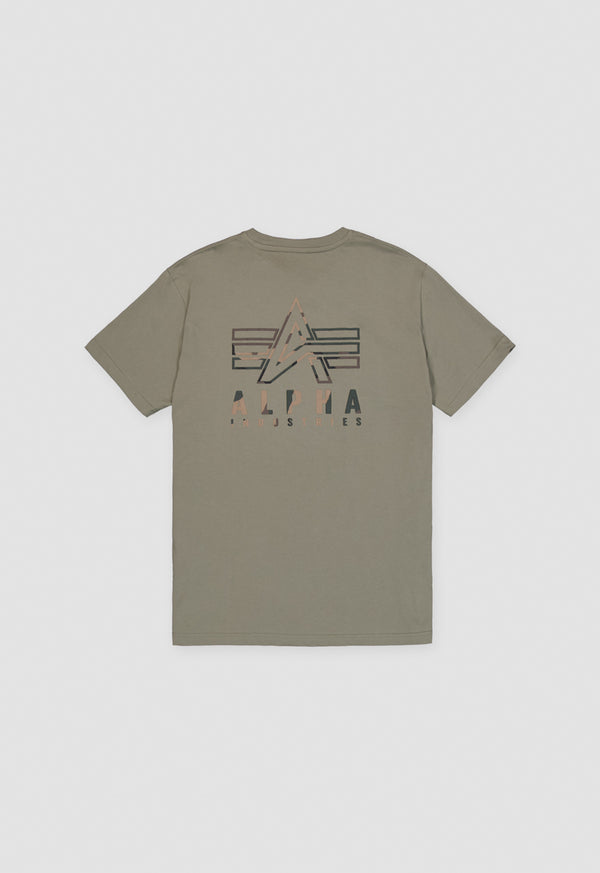 Alpha Industries Camo Logo Puff Print Back Print T-Shirt  Olive - Soulsideshop