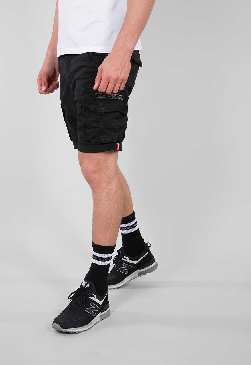 Alpha Industries Crew Cargo Shorts Black - Soulsideshop