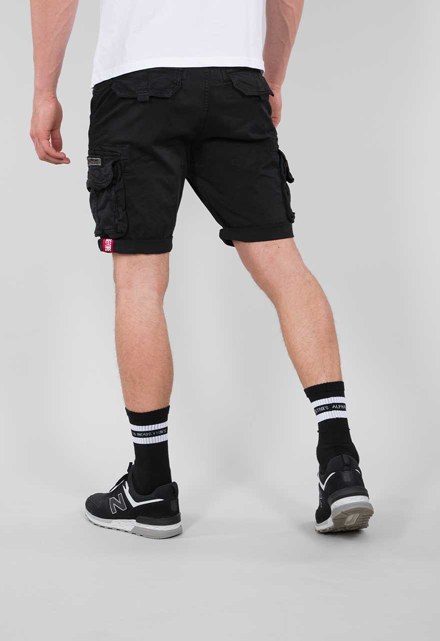 Alpha Industries Crew Cargo Shorts Black - Soulsideshop