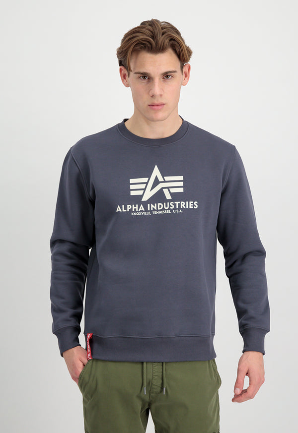 Alpha Industries Basic Sweater Grey Black - Soulsideshop