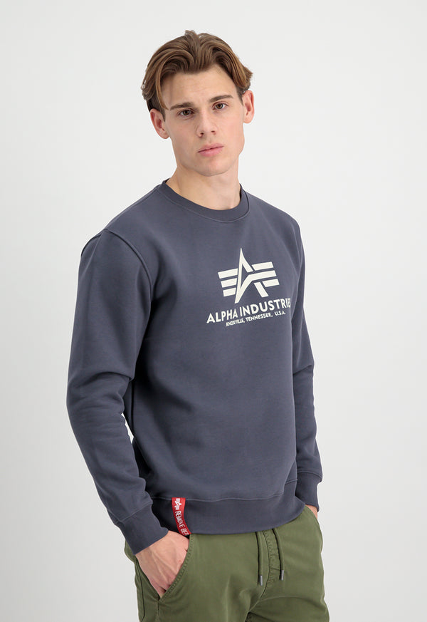 Alpha Industries Basic Sweater Grey Black - Soulsideshop