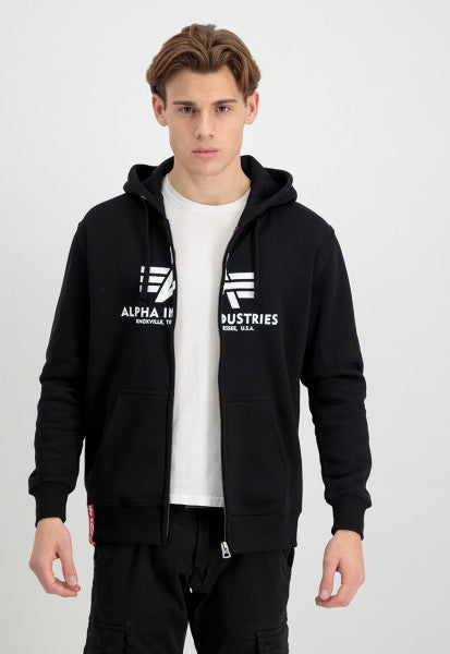 Alpha Industries Basic Zip Hoodie with Logo Black Soulsideshop