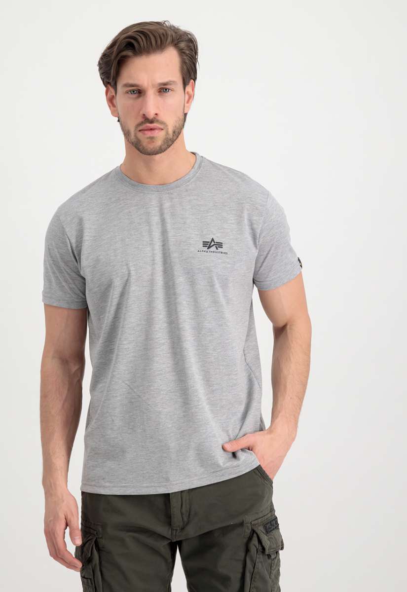 Alpha Industries Basic T-Shirt Small Grey Heather