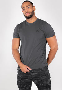 Alpha Industries Basic T-Shirt Small Logo Grey/Black - Soulsideshop