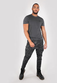Alpha Industries Basic T-Shirt Small Logo Grey/Black - Soulsideshop