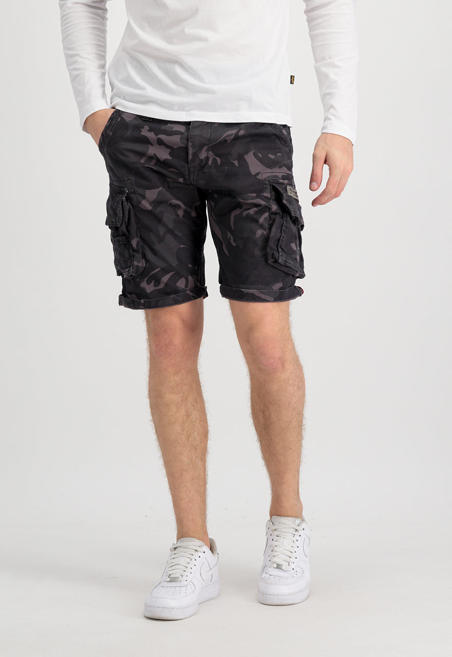 Alpha Industries Crew Cargo Shorts Black Camou - Soulsideshop