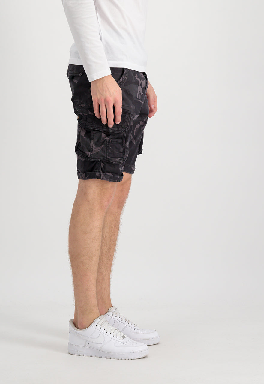 Alpha Industries Crew Cargo Shorts Black Camou - Soulsideshop