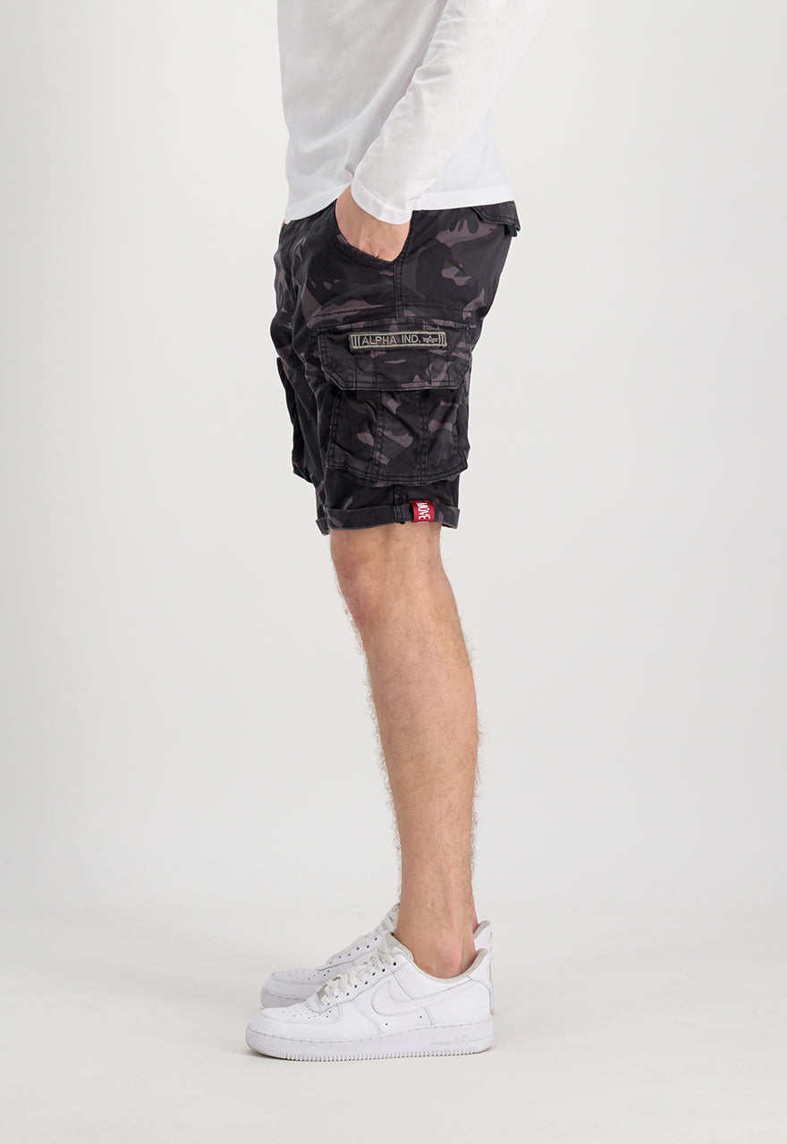 Alpha Industries Crew Cargo Shorts Black Camou - Soulsideshop