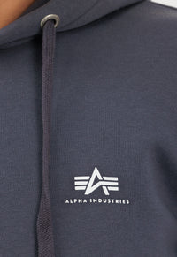 Alpha Industries Basic Hoodie Small Logo Grey/Black - Soulsideshop