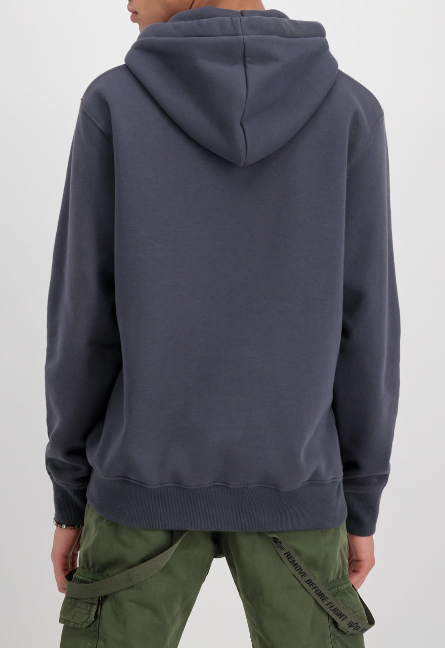 Alpha Industries Basic Hoodie Small Logo Grey/Black - Soulsideshop