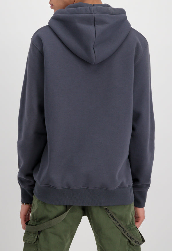 Alpha Industries Basic Hoodie Small Logo Grey/Black - Soulsideshop