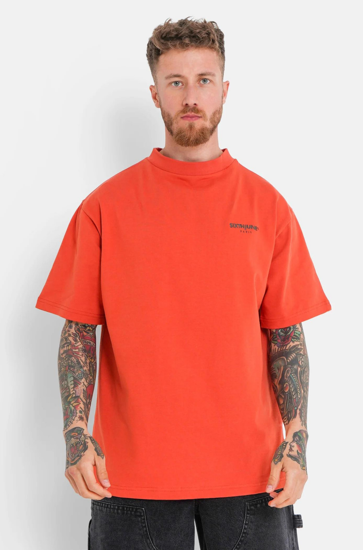 Sixth June Basic Contrasted T-Shirt Orange