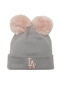 New Era Double Pom Cuff Knit Beanie Los Angeles Dodgers Grey