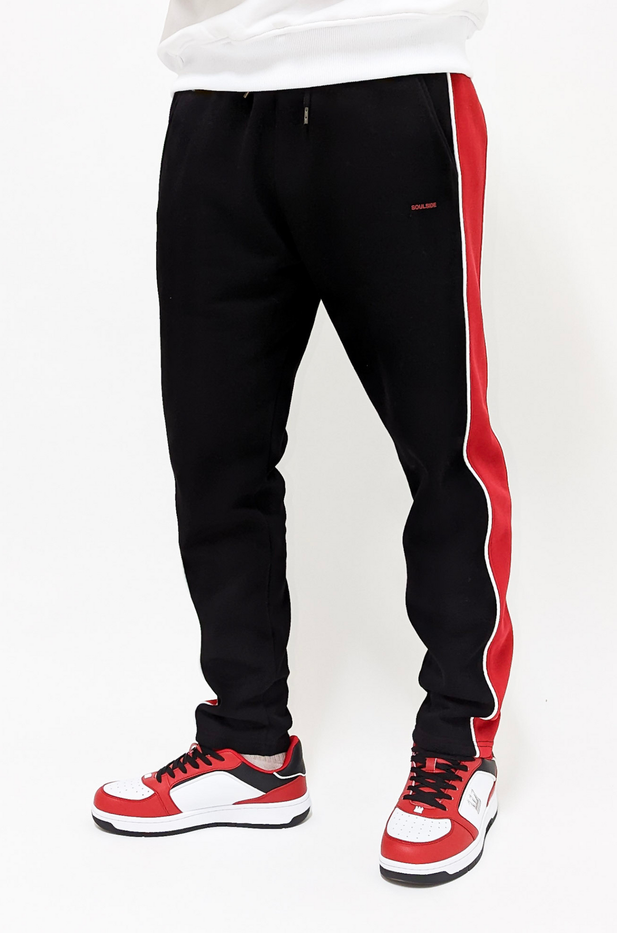 Soulside Männer Loose Fit Sweatpants - Two Colour -  Black/Red