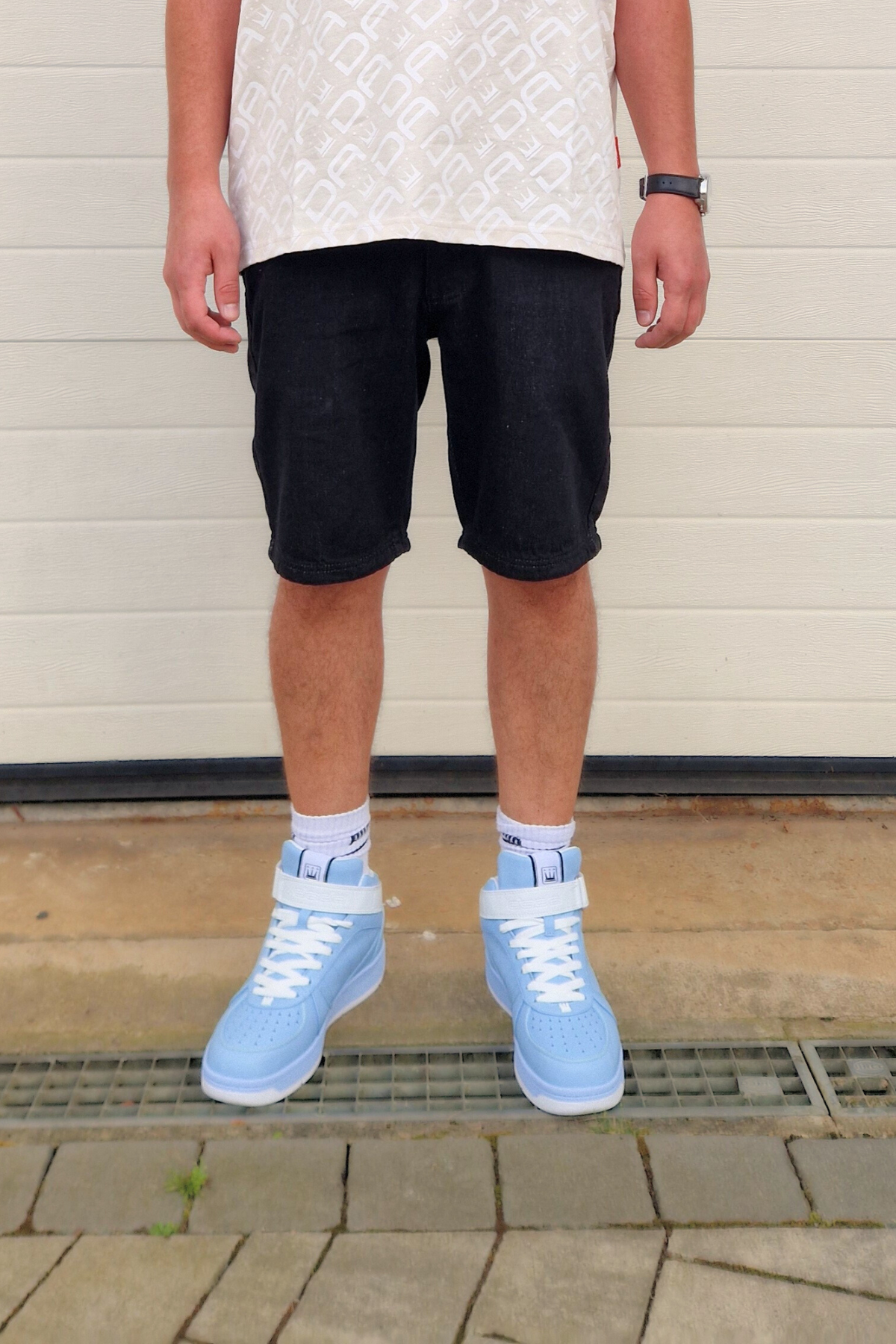 Dada Supreme Coin Crown Jeans Shorts Washed Black - Soulsideshop