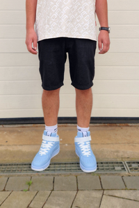 Dada Supreme Coin Crown Jeans Shorts Washed Black - Soulsideshop